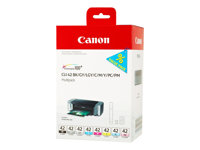 Canon CLI-42 BK/GY/LG/C/M/Y/PC/PM Multipack - paquete de 8 - gris, amarillo, cián, magenta, gris claro, photo cyan, photo magenta - original - depósito de tinta