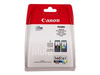 Canon PG-560 / CL-561 Multipack - paquete de 2 - negro, color (cian, magenta, amarillo) - original - cartucho de tinta