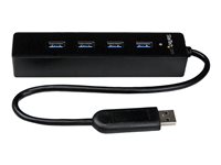 StarTech.com Adaptador Concentrador Hub Ladrón USB 3.0 Super Speed 4 Puertos Salidas Portátil para Laptop Ordenador - Negro - hub - 4 puertos