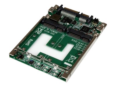  STARTECH.COM  Adaptador Conversor de SSD mSATA Doble a SATA RAID de 2,5 Pulgadas - Convertidor - controlador de almacenamiento - mSATA - SATA 6Gb/s25SAT22MSAT