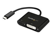 StarTech.com Adaptador Gráfico Externo USB-C a DVI con Entrega de Potencia - Adaptador de Vídeo Externo USBC - USB Tipo C 1920x1200 - adaptador de vídeo externo - Parade PS171 - negro