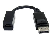 StarTech.com Cable de 15cm Adaptador DisplayPort Macho a Mini DisplayPort Hembra - DP a Mini DP - Negro - Adaptador DisplayPort - 15.2 cm