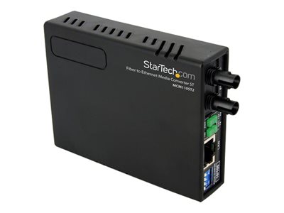  STARTECH.COM  Conversor de Medios Ethernet 10/100 RJ45 a Fibra Óptica Multimodo ST - 2Km - 1x RJ45 Hembra - 1x ST Hembra - conversor de soportes de fibra - 10Mb LAN, 100Mb LANMCM110ST2EU