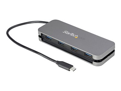  STARTECH.COM  Hub Ladrón USB C de 4 Puertos USB-A - Concentrador USB 3.0 Tipo C 5Gb - Hub Portátil USB-C a USB-A - Cable 28,5cm (HB30CM4AB) - hub - 4 puertosHB30CM4AB